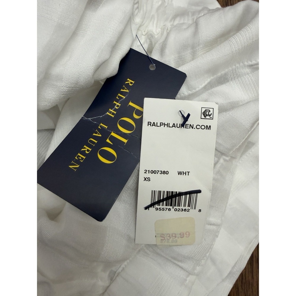 NWT Polo Ralph Lauren Womens White Plaid Shorts with Waist Belt Sz XS - Picture 5 of 6